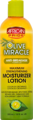 African Pride Olive Miracle Moisture Lotion Maximum Strengthening - 12 Fl. Oz.
