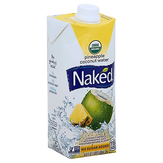 Naked Juice Coconut Water Plus Pineapple Organic - 16.9 Oz