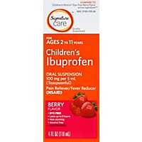 Signature Care Ibuprofen Childrens 100mg PER 5ml Berry Oral Suspension - 4 Fl. Oz.