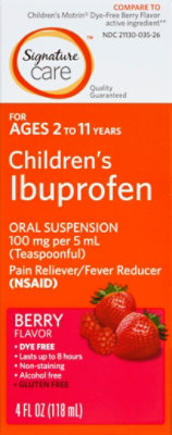 Signature Care Ibuprofen Childrens 100mg PER 5ml Berry Oral Suspension - 4 Fl. Oz. - Image 2