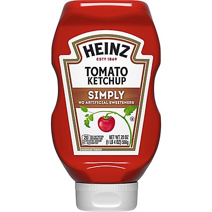 Heinz Simply Tomato Ketchup with No Artificial Sweeteners Bottle - 20 Oz - Image 2