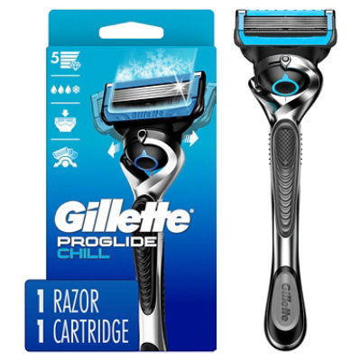 Gillette ProGlide Chill Mens Razor Handle + 1 Blade Refill - Each - Image 1