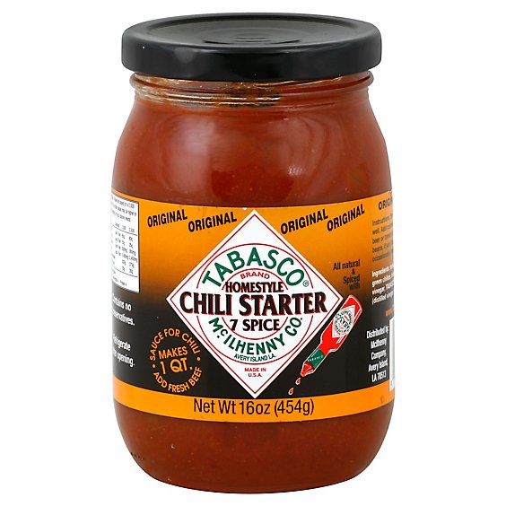 Tabasco Chili Starter Homestyle 7 Spice Original Jar - 16 Oz - Randalls