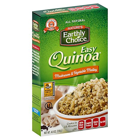 Natures Earthly Choice Easy Quinoa Mushroom & Vegetable Medley Pouch - 4.8 Oz