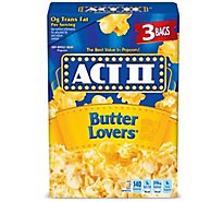 Act II Butter Lovers Microwave Popcorn - 3-2.75 Oz