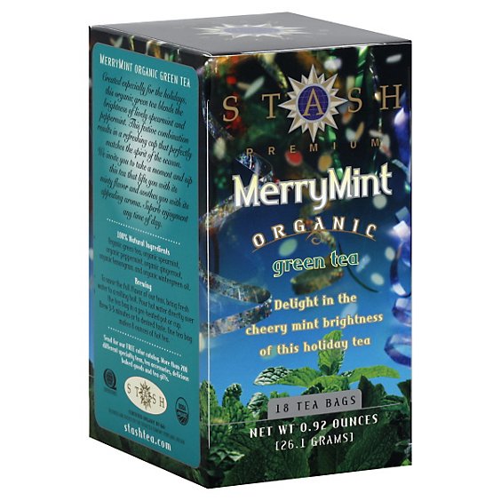 Stash Organic Green Tea Premium Merry Mint - 18 Count