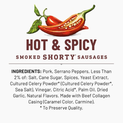 Duke's Hot & Spicy Smoked Shorty Sausages - 5 Oz - Image 4