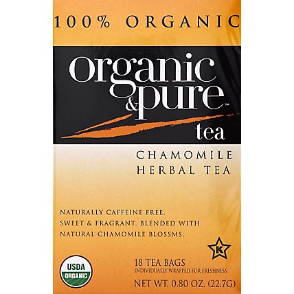 Organic & Pure Herbal Tea Organic Caffeine Free Chamomile - 18 Count - Image 2