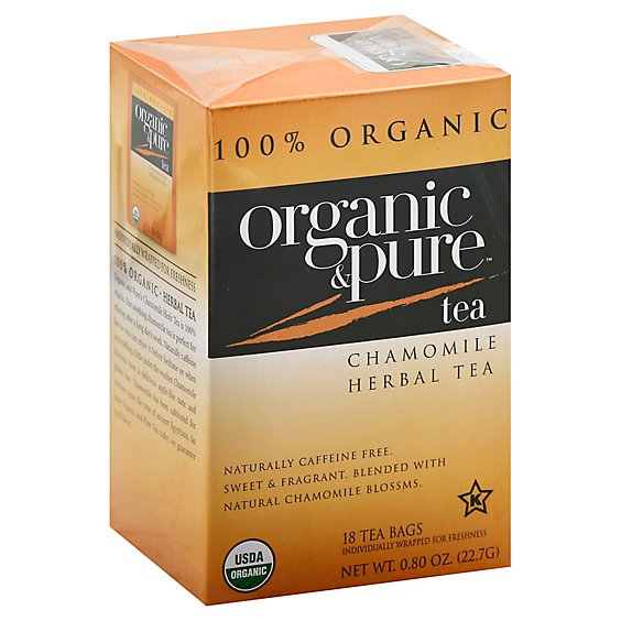 Organic & Pure Herbal Tea Organic Caffeine Free Chamomile - 18 Count
