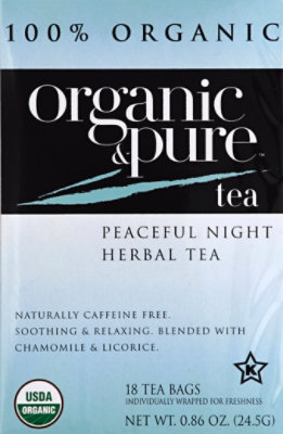 Organic & Pure Herbal Tea Organic Caffeine Free Peaceful Night - 18 Count - Image 2