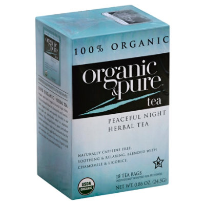 Organic & Pure Herbal Tea Organic Caffeine Free Peaceful Night - 18 Count - Image 1