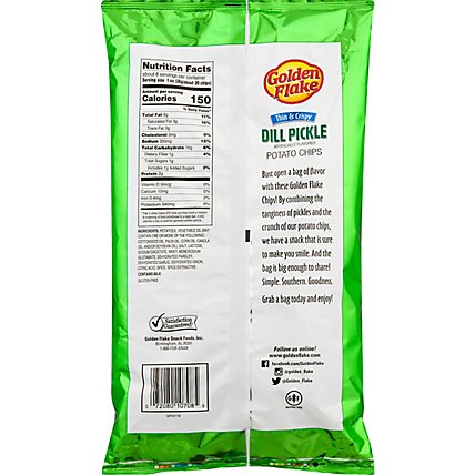 Golden Flake Thin & Crispy Dill Pickle Potato Chips - 7.5 Oz - Image 6