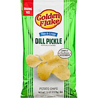 Golden Flake Thin & Crispy Dill Pickle Potato Chips - 7.5 Oz - Image 2