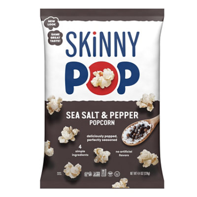 SkinnyPop Sea Salt and Pepper Popcorn Grocery Size Bag - 4.4 Oz - Image 2