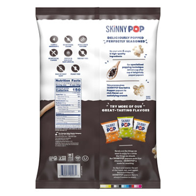 SkinnyPop Sea Salt and Pepper Popcorn Grocery Size Bag - 4.4 Oz - Image 2
