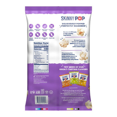 SkinnyPop Sweet and Salty Kettle Popcorn Grocery Size Bag - 5.3 Oz - Image 2