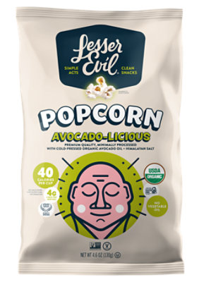 LesserEvil Buddha Bowl Foods Popcorn Avocado-Licious Avocado Oil - 5 Oz - Image 1