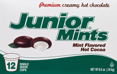 Junior Mints Cocoa Hot Single Serve Premium Creamy Hot Chocolate Mint Flavored 12 Count - 6.5 Oz - Image 2