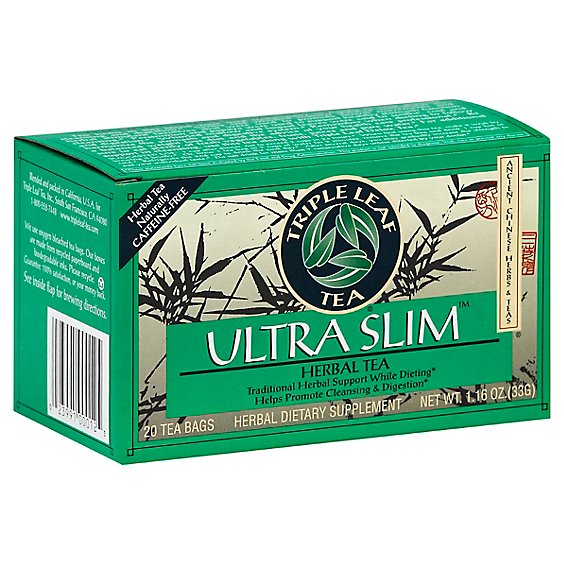 Triple Leaf Tea Herbal Tea Caffeine-Free Ultra Slim - 20 Count
