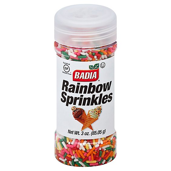 Badia Sprinkles Gluten-Free Rainbow - 3 Oz