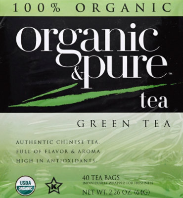 Organic & Pure Organic Tea Bags Green 40 Count - 2.26 Oz - Image 2