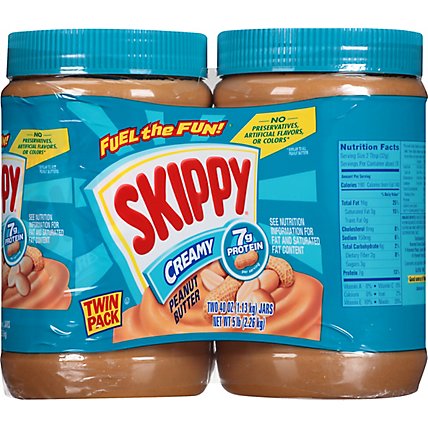 SKIPPY Peanut Butter Spread Creamy Twin Pack - 2-40 Oz - Image 6