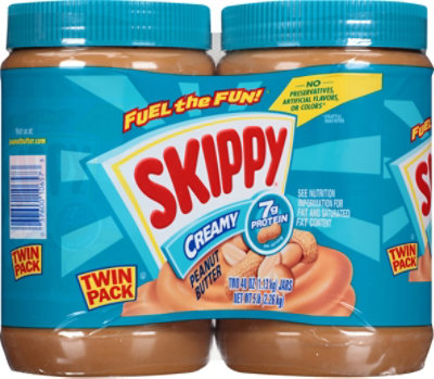 SKIPPY Peanut Butter Spread Creamy Twin Pack - 2-40 Oz - Image 2