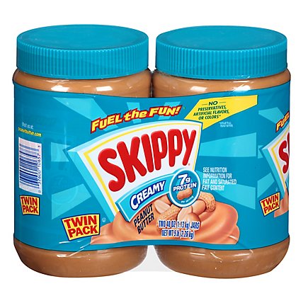 SKIPPY Peanut Butter Spread Creamy Twin Pack - 2-40 Oz - Image 1