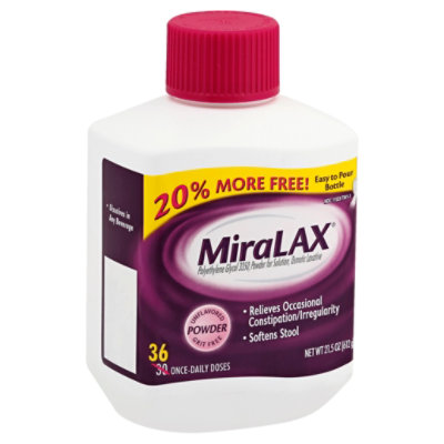 MiraLAX Laxative Powder Value Pack Unflavored 21.5 Oz Safeway
