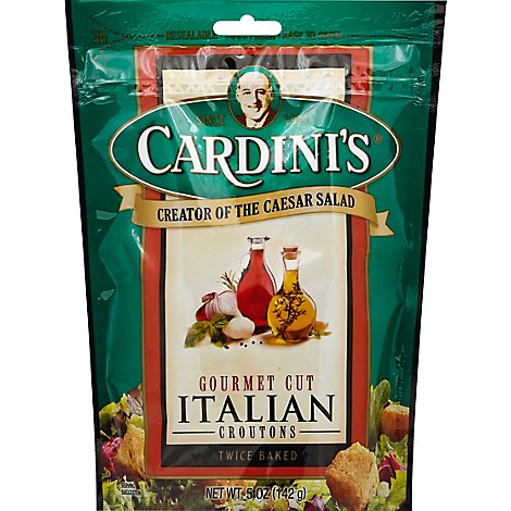 Cardinis Croutons Gourmet Cut Twice Baked Italian - 5 Oz