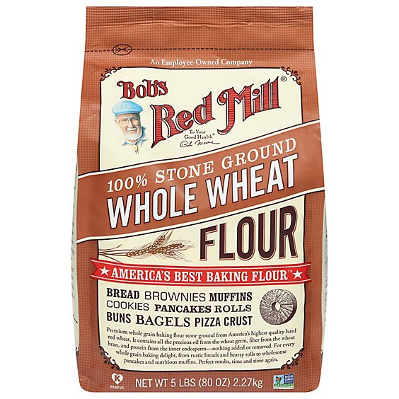 Bob's Red Mill Whole Wheat Stone Ground Flour - 5 Lb