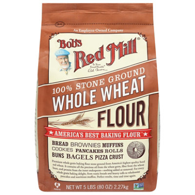 Bobs Red Mill Flour Whole Wheat Stone Ground - 5 Lb