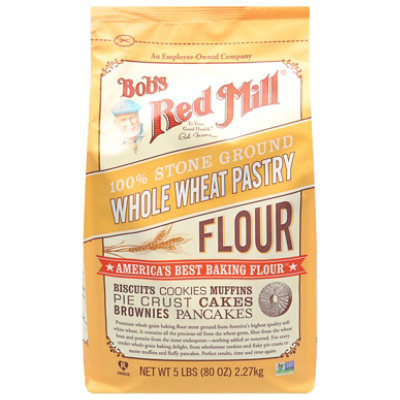 Bobs Red Mill Flour Whole Wheat Pastry Stone Ground - 5 Lb