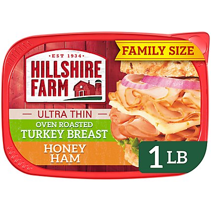 Hillshire Farm Ultra Thin Sliced Lunchmeat Oven Roasted Turkey Breast & Honey Ham - 16 Oz - Image 2