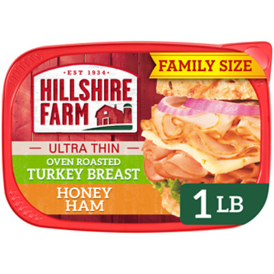 Hillshire Farm Ultra Thin Sliced Lunchmeat Oven Roasted Turkey Breast & Honey Ham - 16 Oz - Image 1