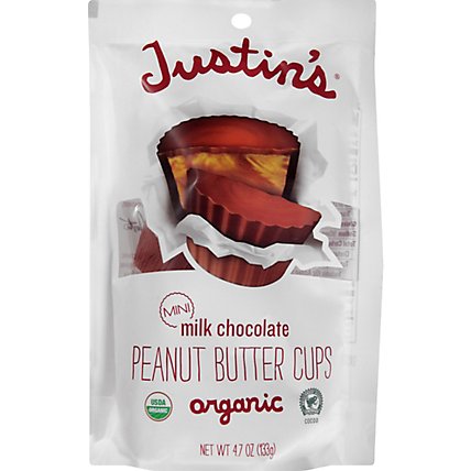 Justins Peanut Butter Cups Organic Milk Chocolate Mini - 4.7 Oz - Image 2