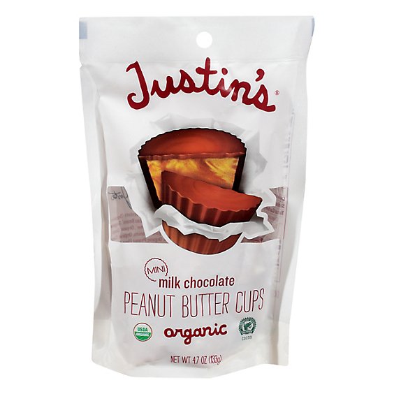 Justins Peanut Butter Cups Organic Milk Chocolate Mini - 4.7 Oz