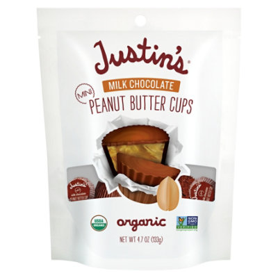 Justins Peanut Butter Cups Organic Milk Chocolate Mini - 4.7 Oz