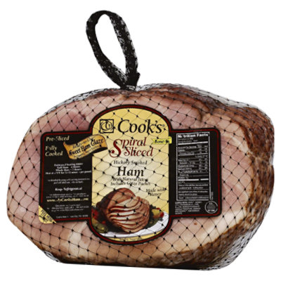 Cooks Fully Cooked Brown Sugar Hickory Smoked Spiral Sliced Half Ham, 10.977 Pound -- 4 per Case