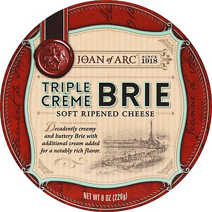 Joan of Arc Cheese Soft Ripened Brie Triple Creme - 8 Oz - Image 2