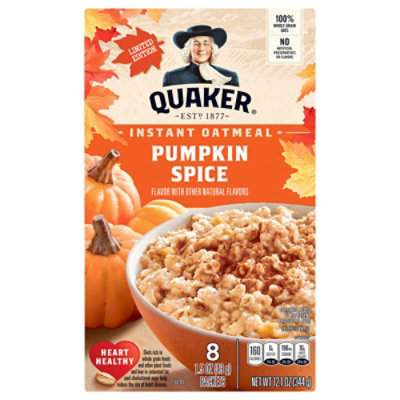 Quaker Oatmeal Instant Pumpkin Spice Limited Edition - 8-1.51 Oz
