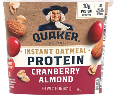 Quaker Protein Cranberry Almond Instant Oatmeal - 2.18 Oz - Image 2
