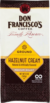 Don Franciscos Coffee Family Reserve Coffee Ground Medium Roast Hazelnut Cream - 12 Oz - Image 2