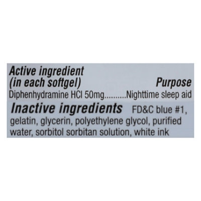 Signature Select/Care Nighttime Sleep Aid Diphenhydramine HCl 50mg Maximum Strength Softgel - 96 Count - Image 4