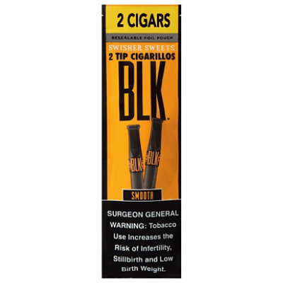 Swisher Sweets Cigarillos Black Smooth Tip - 2 Package - Image 2