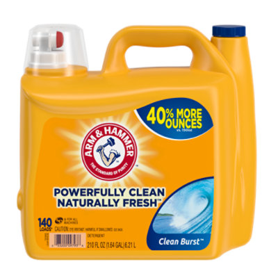  ARM & HAMMER Liquid Detergent Clean Burst Powerfully Clean Naturally Fresh Jug - 210 Fl. Oz. 