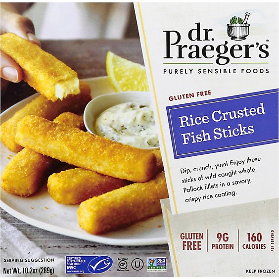 Dr Praegers Sensible Foods Fish Sticks Rice Crusted Gluten Free - 10.9 Oz