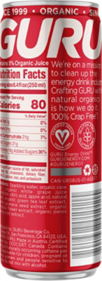 GURU Energy Drink Organic - 8.4 Fl. Oz. - Image 6