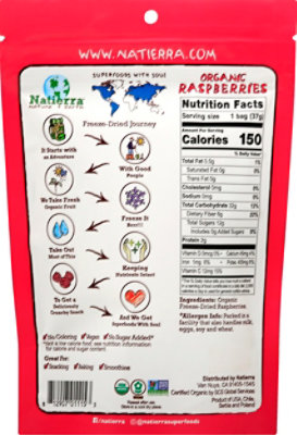 Natures All Foods Organic Raspberries Freeze-Dried - 1.3 Oz - Image 6