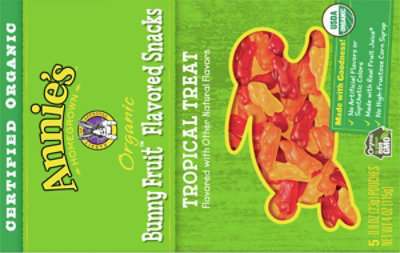 Annies Homegrown Organic Fruit Snacks Bunny Tropical Treat - 5-0.8 Oz - Image 6